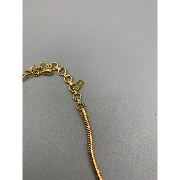 Monet Gold-Tone Vintage Country Club Solid Chic Necklace With Elegant Pendant De - Picture 6 of 11